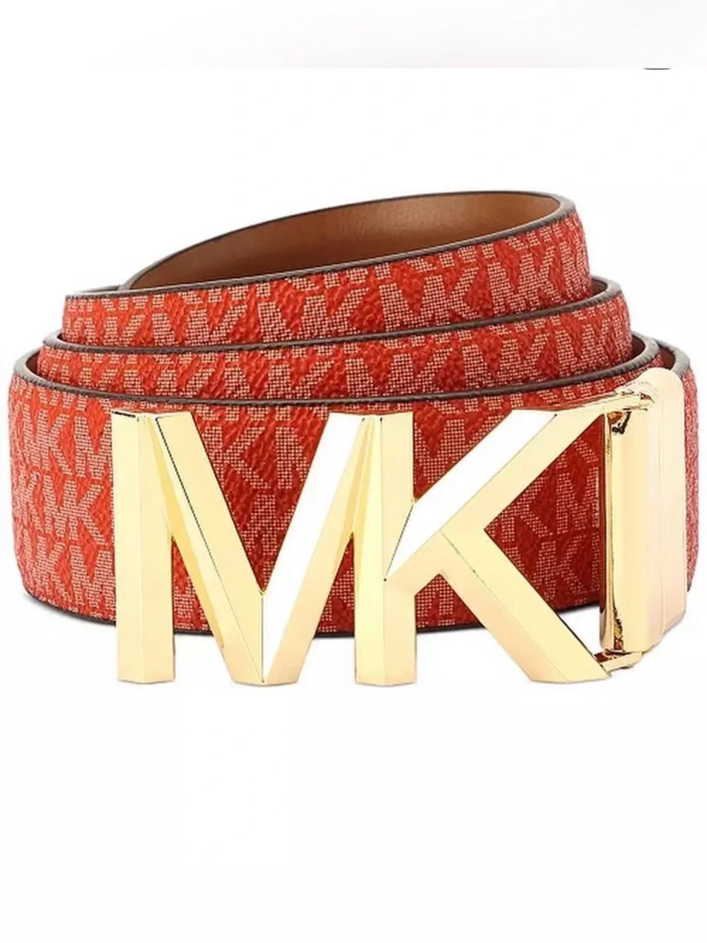 Michael Kors Logo Reversible Belt, Brown / Red